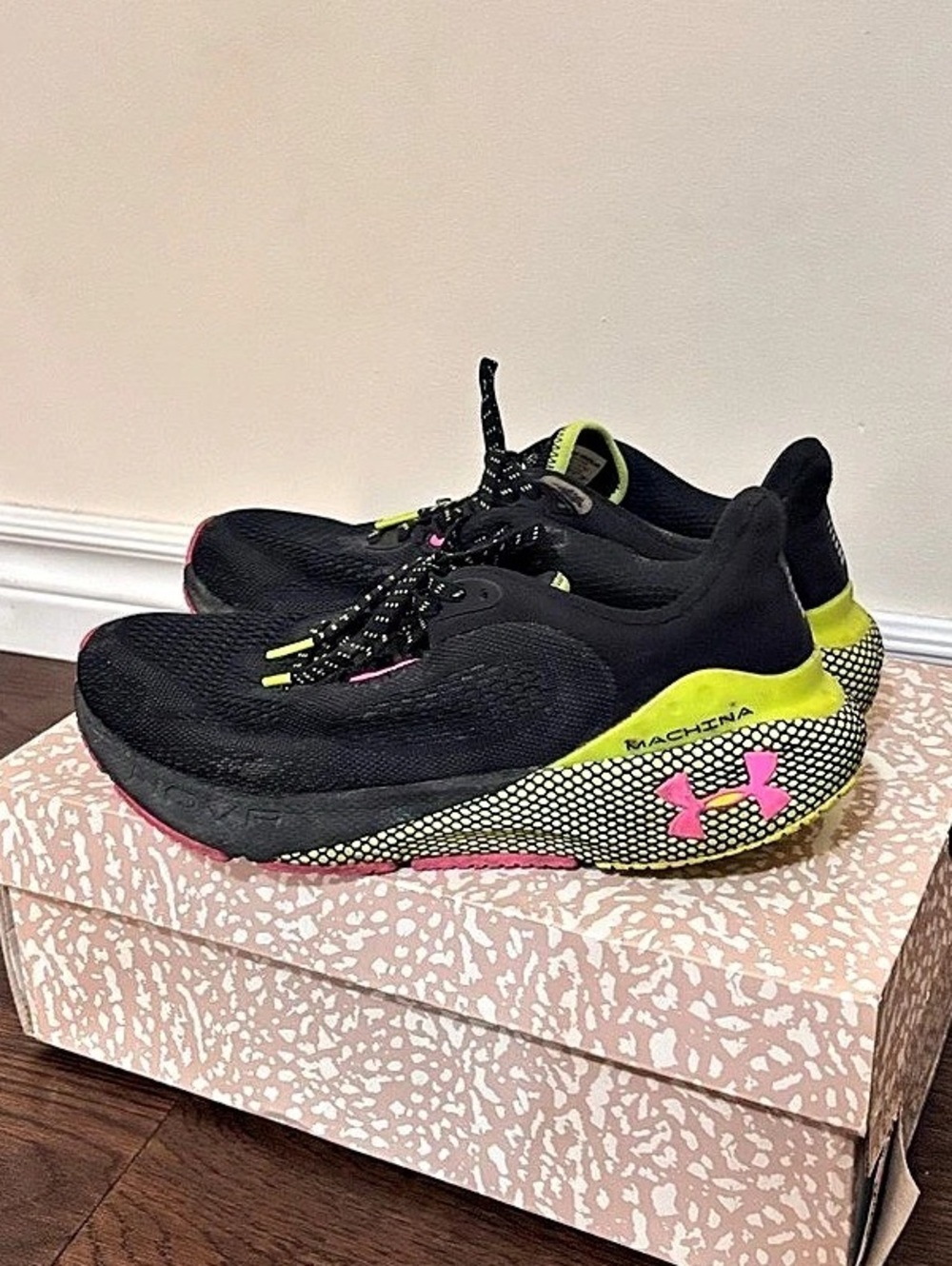 Under Armour Hovr Machina 3 Athletic Shoes Black & Green US 7